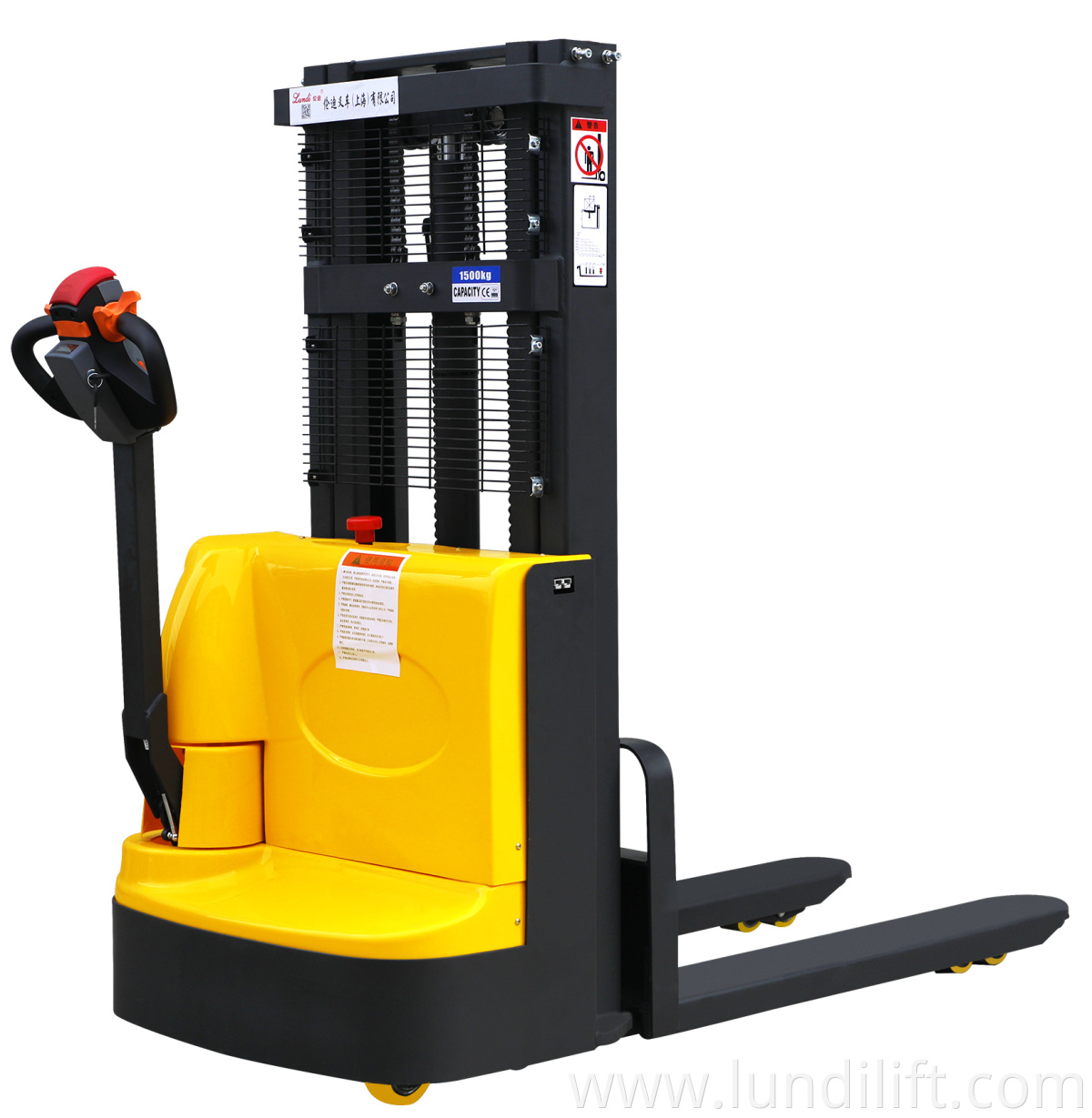 1.5T/3M loading warehouse electric battery forklift